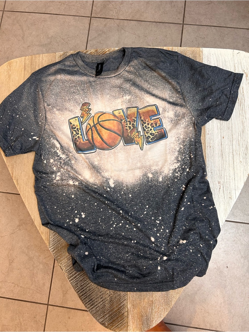Gildan Dark Gray 'LOVE' Basketball Graphic Tee